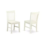 Ensemble de salle à manger pour petits espaces - Table et chaises rondes 3 pièces - Blanc lin - Accents antiques
