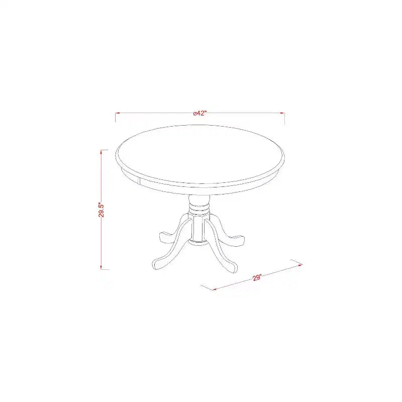 Ensemble de salle à manger pour petits espaces - Table et chaises rondes 3 pièces - Blanc lin - Accents antiques