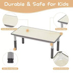 Ensemble Table et 4 Chaises pour Enfants, Table et Chaises Réglables en Hauteur pour Enfants de 3 à 10 Ans, Plateau Graffiti, Pieds Antidérapants