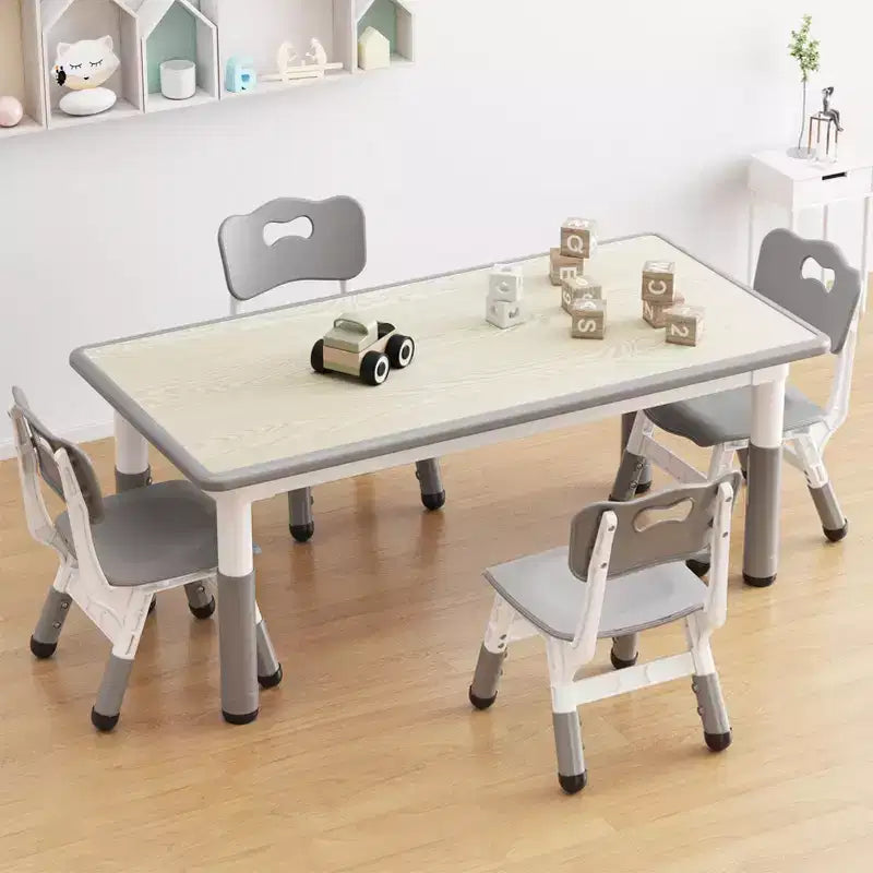 Ensemble Table et 4 Chaises pour Enfants, Table et Chaises Réglables en Hauteur pour Enfants de 3 à 10 Ans, Plateau Graffiti, Pieds Antidérapants