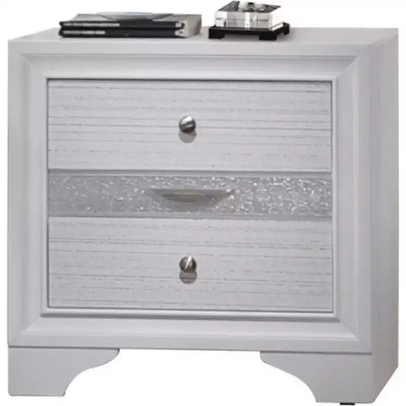 Royal Hampton 3 Drawers Wood Nightstand By Naima , White