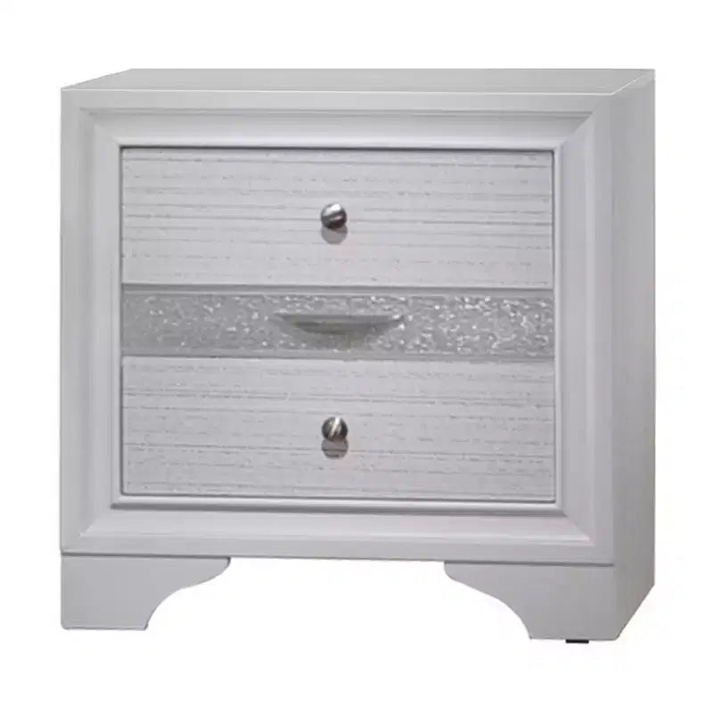 Table de chevet en bois à 3 tiroirs Royal Hampton de Naima, blanc