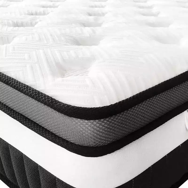 Matelas Hybride Queen 35 cm en Boîte, Mousse à Mémoire de Forme Gel Sensation Moyenne, Housse Respirante Rafraîchissante, Isolation des Mouvements, CertiPUR-US