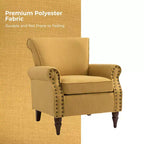 Fauteuil rembourré Cythnus avec pieds en bois massifHULALA HOME-MOUTARDE
