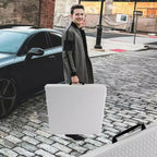 Table pliante en rotin 120 cm - Table de pique-nique portable robuste pour fêtes, repas, camping avec poignée