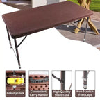 Table pliante en rotin 120 cm - Table de pique-nique portable robuste pour fêtes, repas, camping avec poignée