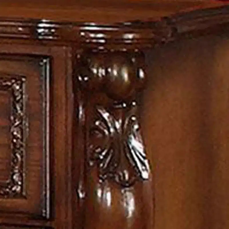 Table de chevet Royal Hampton à deux tiroirs de style traditionnel, marron