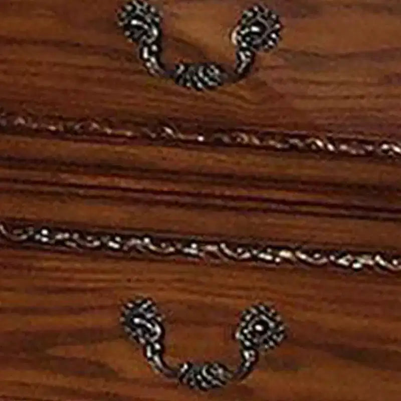 Table de chevet Royal Hampton à deux tiroirs de style traditionnel, marron