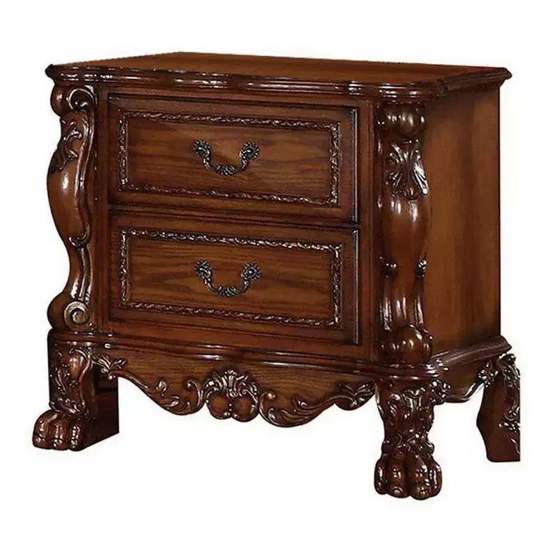 Table de chevet Royal Hampton à deux tiroirs de style traditionnel, marron