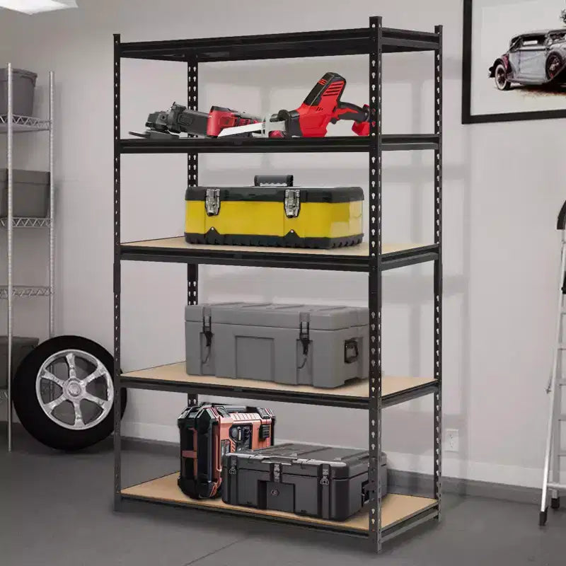 Étagères de garage robustes, étagères de rangement réglables à 5 niveaux, 152x61x183cm, étagères de rangement réglables, unité d'étagères métalliques utilitaires