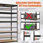 Étagères de garage robustes, étagères de rangement réglables à 5 niveaux, 152x61x183cm, étagères de rangement réglables, unité d'étagères métalliques utilitaires