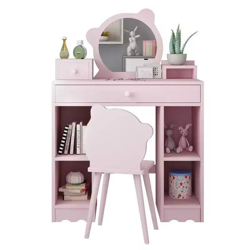 Children's Vanity Set with Drawers and Shelves Kids' Makeup Dressing Table Perfect for Playrooms and Bedrooms