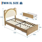 Cadre de lit double, Cadre de lit plateforme rembourré avec tête de lit réglable et LED intelligente, Support à lattes en bois, Aucun sommier tapissier requis