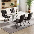 Chaise de salle à manger tapissée Bestier, chaise de cuisine individuelle en cuir PU, chaise de bureau ergonomique, chaise de table douce de 47 cm de hauteur d'assise, noire