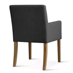 Lot de 2 chaises de salle à manger en lin avec accoudoirs, chaises de cuisine modernes avec pieds en bois, fauteuils pour salle à manger ou salon - Panipeachy