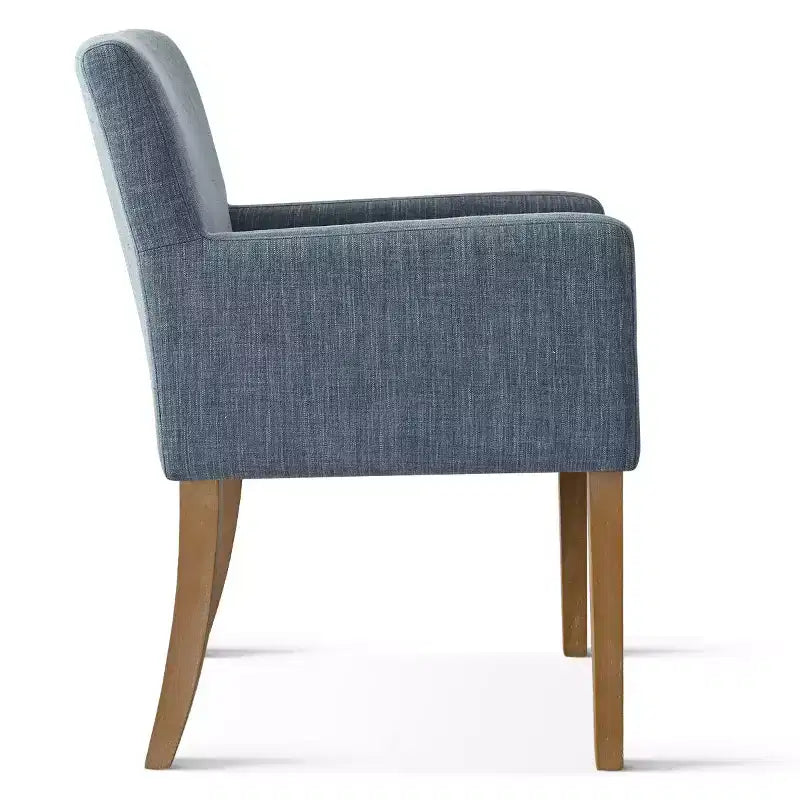 Lot de 2 chaises de salle à manger en lin avec accoudoirs, chaises de cuisine modernes avec pieds en bois, fauteuils pour salle à manger ou salon - Panipeachy