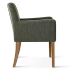 Lot de 2 chaises de salle à manger en lin avec accoudoirs, chaises de cuisine modernes avec pieds en bois, fauteuils pour salle à manger ou salon - Panipeachy