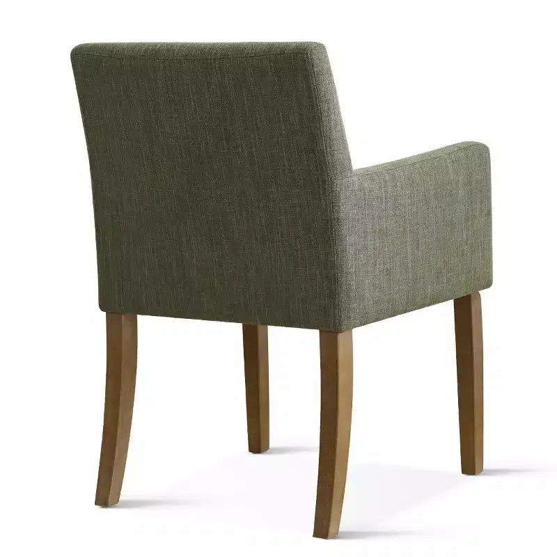 Lot de 2 chaises de salle à manger en lin avec accoudoirs, chaises de cuisine modernes avec pieds en bois, fauteuils pour salle à manger ou salon - Panipeachy