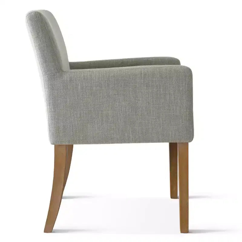 Lot de 2 chaises de salle à manger en lin avec accoudoirs, chaises de cuisine modernes avec pieds en bois, fauteuils pour salle à manger ou salon - Panipeachy