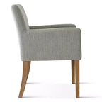 Lot de 2 chaises de salle à manger en lin avec accoudoirs, chaises de cuisine modernes avec pieds en bois, fauteuils pour salle à manger ou salon - Panipeachy