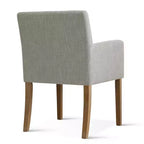 Lot de 2 chaises de salle à manger en lin avec accoudoirs, chaises de cuisine modernes avec pieds en bois, fauteuils pour salle à manger ou salon - Panipeachy