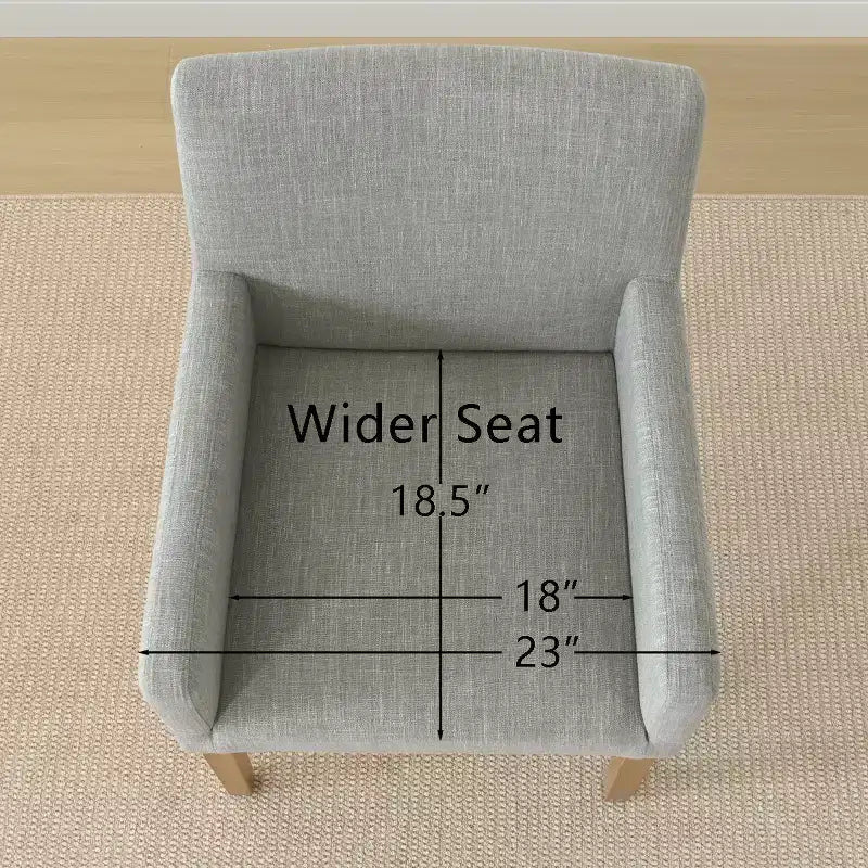 Lot de 2 chaises de salle à manger en lin avec accoudoirs, chaises de cuisine modernes avec pieds en bois, fauteuils pour salle à manger ou salon - Panipeachy