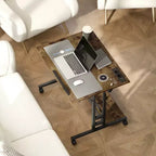 Bureau debout réglable avec prises de courant, bureau assis-debout avec plateau inclinable, roulettes, étagère, pour bureau à domicile