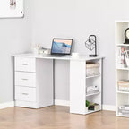 47 Bureau d'ordinateur de maison moderne combiné avec étagère, table d'écriture, poste de travail avec 3 tiroirs et étagère de rangement