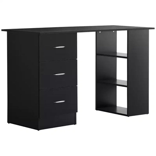 47 Modern Home Office Computer Desk Bookcase Combo Writing Table Workstation with 3 Drawer and Storage Shelf
