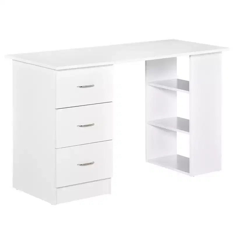 47 Bureau d'ordinateur de maison moderne combiné avec étagère, table d'écriture, poste de travail avec 3 tiroirs et étagère de rangement