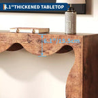 Console de 63 po pour entrée, table de canapé étroite rectangulaire en bois derrière le canapé, table d'entrée festonnée pour le couloir de salon