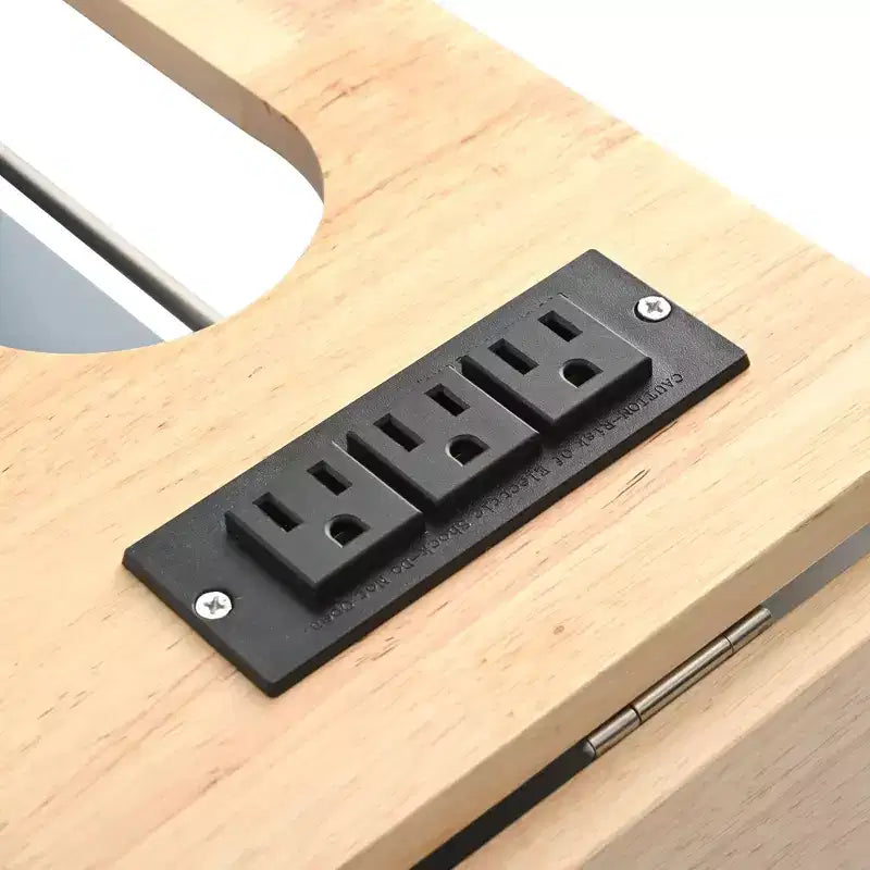 Îlot de cuisine PexFix avec prise de courant, îlot de rangement de cuisine avec abattant, casier à vin et rangement réglable pour la maison, la cuisine, la salle à manger, bleu