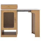 Îlot de cuisine PexFix 59,5 avec table à manger extensible Table de rangement de cuisine avec rangement double face avec prise de courant et étagères latérales ouvertes Naturel