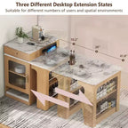 Îlot de cuisine PexFix 59,5 avec table à manger extensible Table de rangement de cuisine avec rangement double face avec prise de courant et étagères latérales ouvertes Naturel