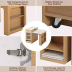 Îlot de cuisine PexFix 59,5 avec table à manger extensible Table de rangement de cuisine avec rangement double face avec prise de courant et étagères latérales ouvertes Naturel