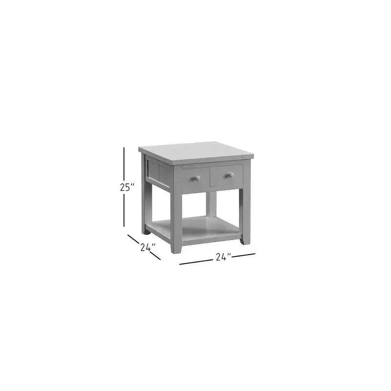 Table d'appoint rustique de style « ferme » en pin recyclé, Jofran, comté de Madison