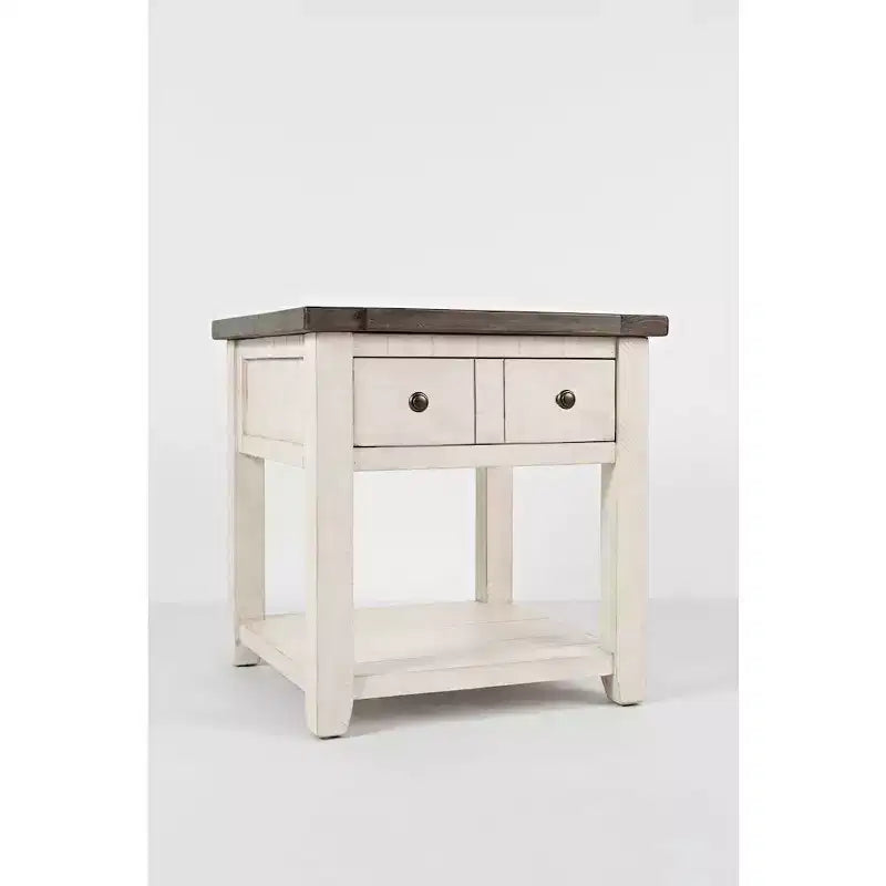 Table d'appoint rustique de style « ferme » en pin recyclé, Jofran, comté de Madison