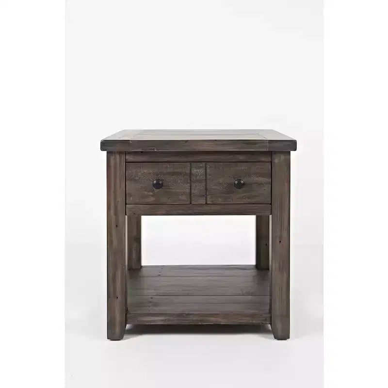 Jofran,Madison County Rustic Reclaimed Pine Farmhouse End Table