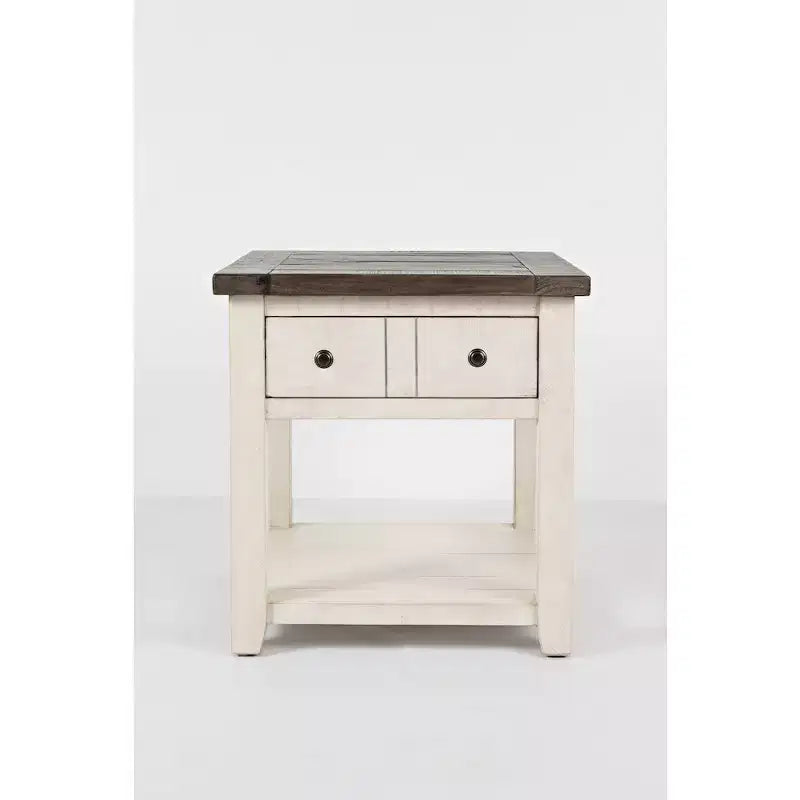 Table d'appoint rustique de style « ferme » en pin recyclé, Jofran, comté de Madison