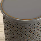 Table d'appoint ronde Jofran, en bois massif vieilli, collection Decker