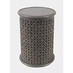 Table d'appoint ronde Jofran, en bois massif vieilli, collection Decker