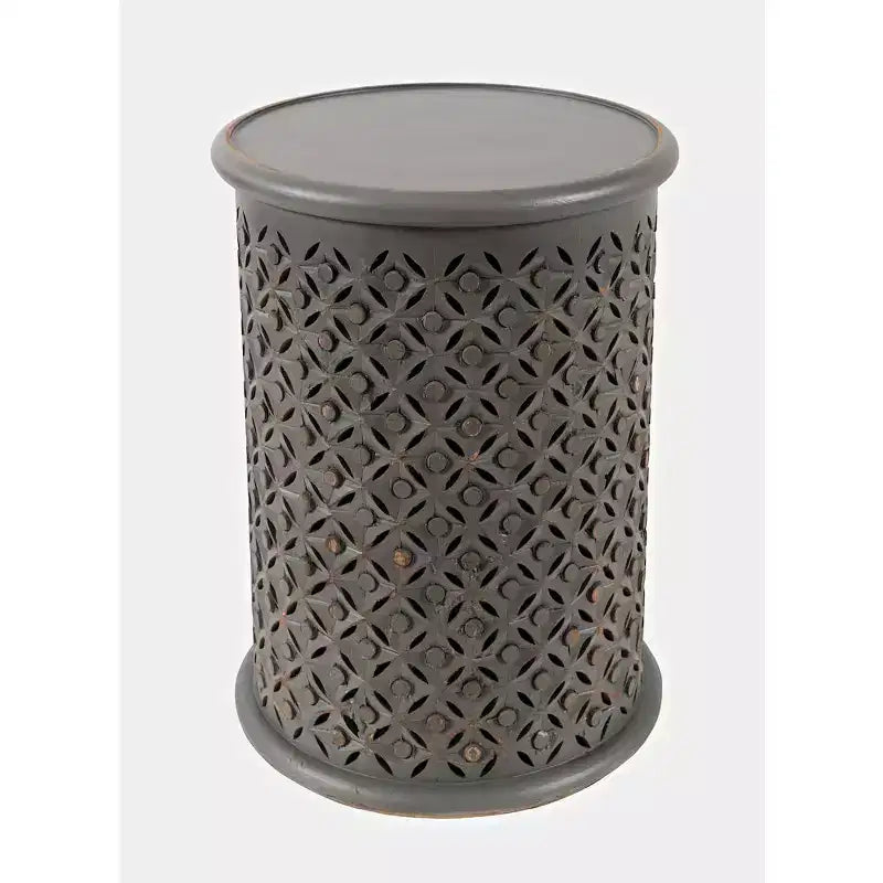 Table d'appoint ronde Jofran, en bois massif vieilli, collection Decker