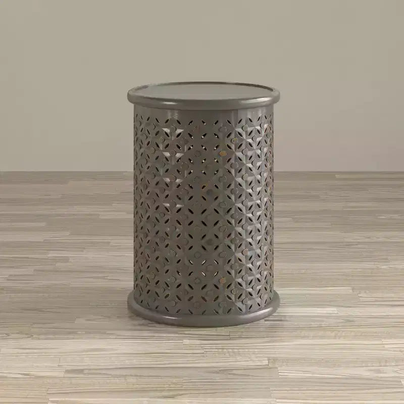 Table d'appoint ronde Jofran, en bois massif vieilli, collection Decker