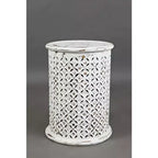 Table d'appoint ronde Jofran, en bois massif vieilli, collection Decker