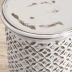 Table d'appoint ronde Jofran, en bois massif vieilli, collection Decker