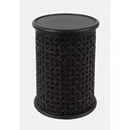 Table d'appoint ronde Jofran, en bois massif vieilli, collection Decker