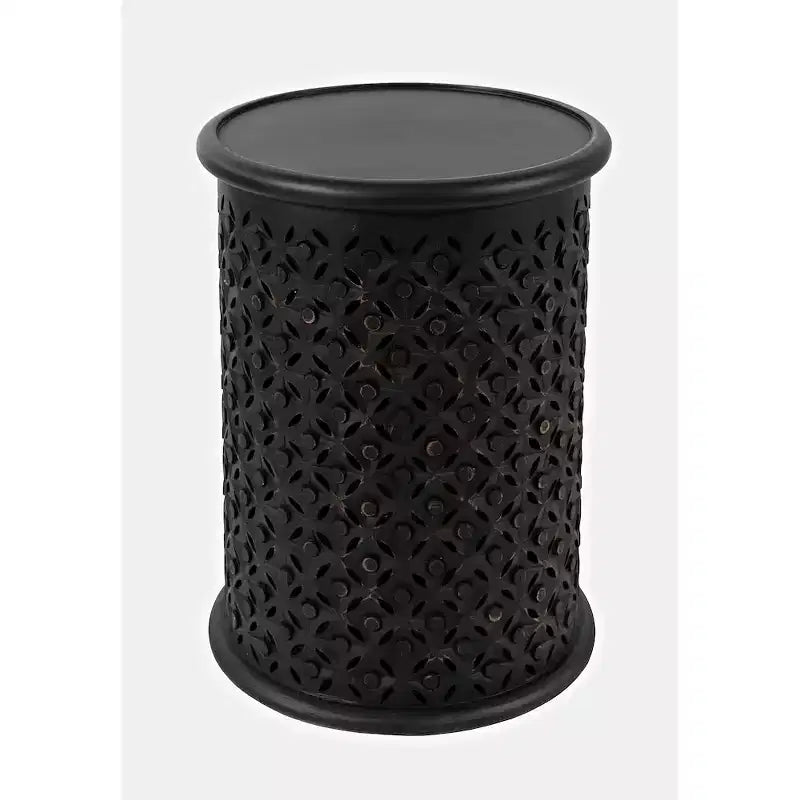 Table d'appoint ronde Jofran, en bois massif vieilli, collection Decker