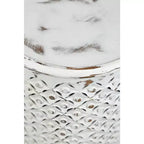 Table d'appoint ronde Jofran, en bois massif vieilli, collection Decker