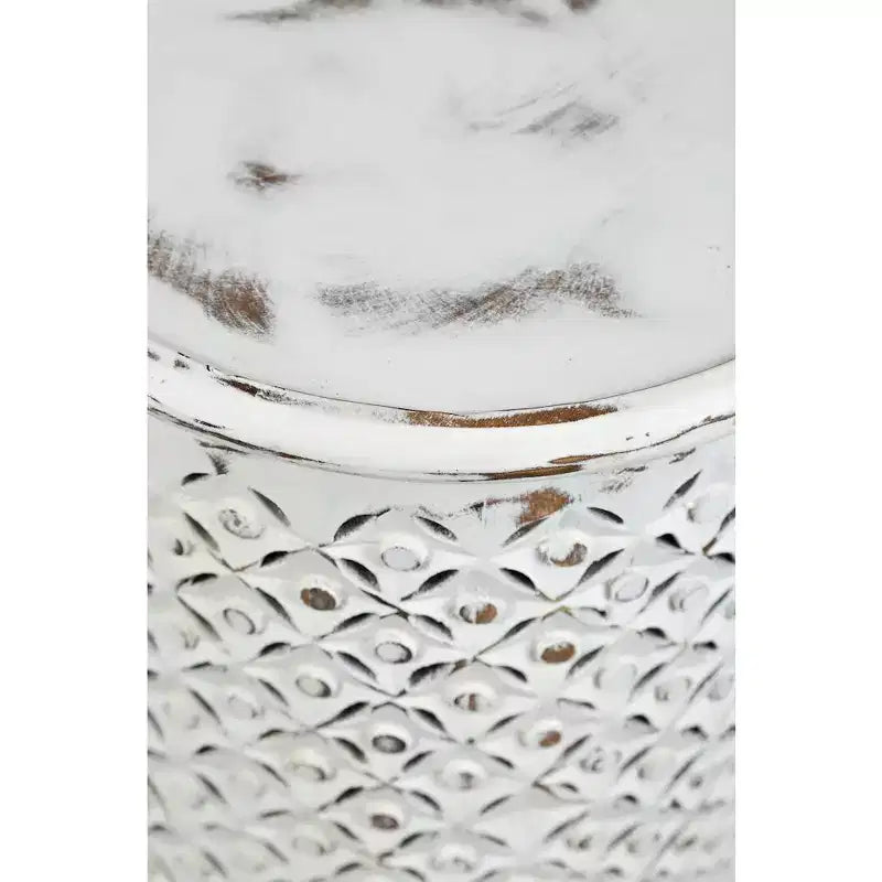 Table d'appoint ronde Jofran, en bois massif vieilli, collection Decker