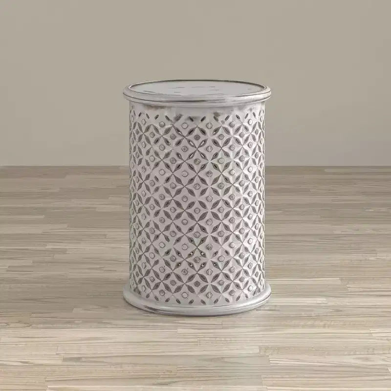 Table d'appoint ronde Jofran, en bois massif vieilli, collection Decker